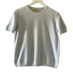 Marks & Spencer Cotton Crewneck Ribbed Knit Blue Soft Cozy SZ 42 # 1224 Photo 0