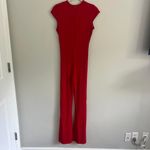 Y2K RED‎ LA FETE BELTED FLARE LEG JUMPSUIT Red Size L Photo 6