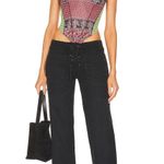 EB Denim NWT  Low Rise Lace Up Wide Leg Jeans in Fox Black Photo 0