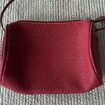 Esprit Vintage Red Pebbled Leather Crossbody Purse Brown Leather Strap Photo 9