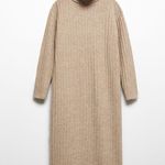 Simple by Suzanne Betro long sleeve tan ribbed turtleneck maxi sweater dress Size L Photo 1