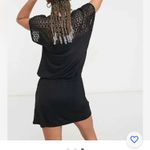 Calvin Klein Black Crochet Shoulder Lace Tunic Swim Cover Up Mini Dress #Gr Photo 11