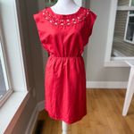 Banana Republic Factory Coral Red Cutout Midi Sleeveless Dress w Pockets Size 0 Photo 10