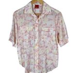 Jantzen VTG Metra  Womens Top Button Down Short Sleeve 100% Cotton Floral Twee Photo 0