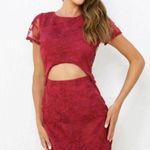 Two Sisters The Label Shay Lace Berry Maroon Red Mini Cut Out Dress 6 Photo 0