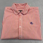 Lauren Ralph Lauren Dress Shirt Women's Striped 3/4 Sleeve Orange/White Top Sz S Orange Photo 1