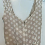 EXPRESS  Polka Dot Faux Wrap Dress White Beige Tan Casual Party Work Sz 2 Photo 6