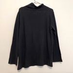 Lou & grey ANN TAYLOR LOFT Solid Black Drawstring Cowl Neck Pullover Sweatshirt Photo 10