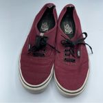 Vans  Burgundy Canvas Lace Up Sneakers Womens 9.5 Red Casual Classic Basic Photo 3