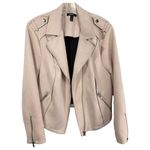 Torrid Plus Size 2X Suede Moto Jacket Light Pink Full Zip Long Sleeve 1642 Photo 4