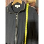 St. John  Jacket Vintage Women Black Sz 14 XL Knit Leather Trim Career Elegant Photo 13