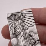 Signed Ms. Dee Pewter Shepherd On A Field With Sheep Brooch Pin Photo 4