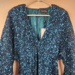 Retrofête Retrofete Aubrielle Sequin Mini Dress Blue/Green Size XS NWT Long Sleeve V Neck Photo 2