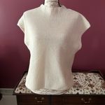 Maeve  Anthropologie Cream Knit Shortsleeved Sweater Crop in Back Size Large NWT Photo 1