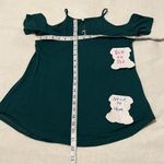 Forest green adorable szS cold shoulder lace bodice gathered front T Photo 7