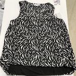 Nine West  Tank Top Size Small Animal Zebra Print Black White Lined New Photo 3