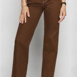 Reformation  • Cowboy Straight Chocolate Wash Jeans with White Stitching Photo 0