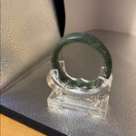 Green Jade Stone Bangle Bracelet Photo 1