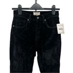 Free People  Stella Black Velvet High-Rise Skinny Jeans size 28 NWT Photo 3