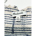 Madewell Women's Smocked Cami Jumpsuit Space Stripe Dark Midnight Cropped Leg XS Photo 2