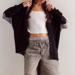 We The Free Free People  Essential Cardigan Large  Black Gray Combo NWT Photo 1