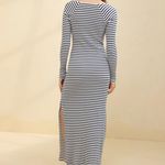Aerie striped long sleeve knit tie front maxi dress Photo 1