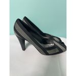 Nine West 2 Tone Black Gray Open Toe Pump Size 8.5 S-622 Photo 3