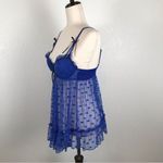 International Intimates royal blue polkadot underwire teddie top M Blue Size M Photo 1