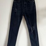 ZARA  High Rise Mom Distressed Jeans Black 4 Photo 1