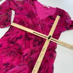 Amanda Uprichard  Dress Womens Large Pink Floral Roma Gown Ruched‎ Slit Side Photo 8