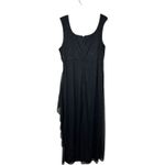 R & M Richards VTG Women Black Glitter Embellished Ruched Draped Evening Gown 16W Photo 4