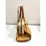 Valentino Garavani Rosette Woven Raffia Canvas Top Handle Bag Natural Beige Photo 2