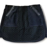 Rebecca Taylor Black Quilted Zipper Detail Silk Lined Skirt Sz 8 Photo 0