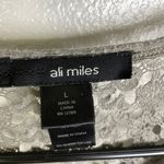 Ali Miles Top Gray Button Up Layered Crochet Shirt Sheer Knit Womens Large Photo 8