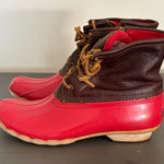 Sperry  Women’s Waterproof Duck Boots Red Brown Leather Fleece Lined Size 8 Photo 0