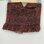 Urban Outfitters  Leopard Print Strapless Crop Top Ruffle Trim Smocked Size S Photo 3