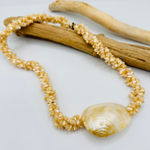 Vintage Mother of Pearl Shell Beaded Necklace Photo 0