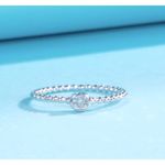 Boutique SALE 14k Platinum Beaded Bezel Diamond Ring, GRA Certificate Photo 3