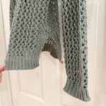 Nicole Miller Artelier Open Knit Hooded Sweater Sage Green Coastal sz Medium Photo 5