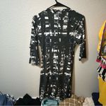 Rachel Roy Grid Graphic Geometric Print Fitted Dress XS Black Photo 4