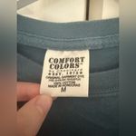 Comfort Colors Delta Zeta Teal Green Blue Aztec Print Block Letter Long Sleeve T-Shirt Medium Photo 3