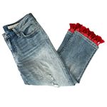 Pilcro Anthropologie Women’s Slim Boyfriend Red Tassel Cropped Jeans Size 27 P Photo 11