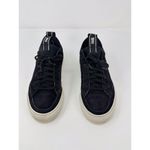 P448 Sohosocks Womens Shoes Black Suede Low Top Fashion Sneakers Italian 39 US 9 Photo 1
