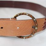 Chico's Chico’s Brown Leather Beaded Western Belt Photo 4