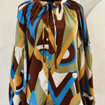 Anthropologie August Sky Blouse Boho Retro Bell Sleeves Flowy Y2K • Medium • New Photo 0