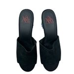 YRU Rainbow Road Slide Sandal Heels Black Suede Size US 9 Photo 3