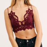 Free People FP One Adella Bralette Red Maroon Lace Bra Fairy Bohemian Festival Photo 0