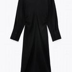 ZARA NWT Draped Midi Dress With Ruching Detail Photo 2