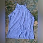The Limited  blue satin knit button halter tank top, size large Photo 7