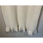 Anthropologie Ruffled Pointelle Knit Mini Dress Square Neck Ivory Cream Womens S Photo 7